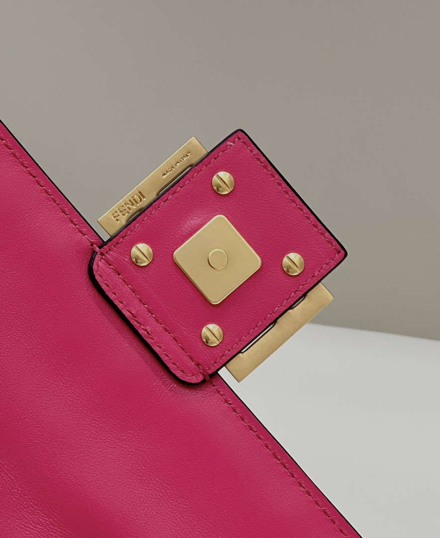 Fendi 8BR600 Baguette Medium Rose Red leather 0135M bag - Default Title - View 5