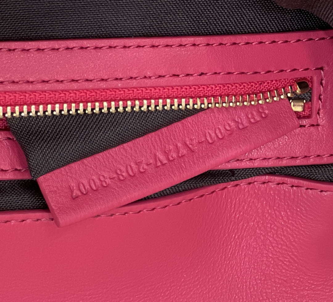 Fendi 8BR600 Baguette Medium Rose Red leather 0135M bag