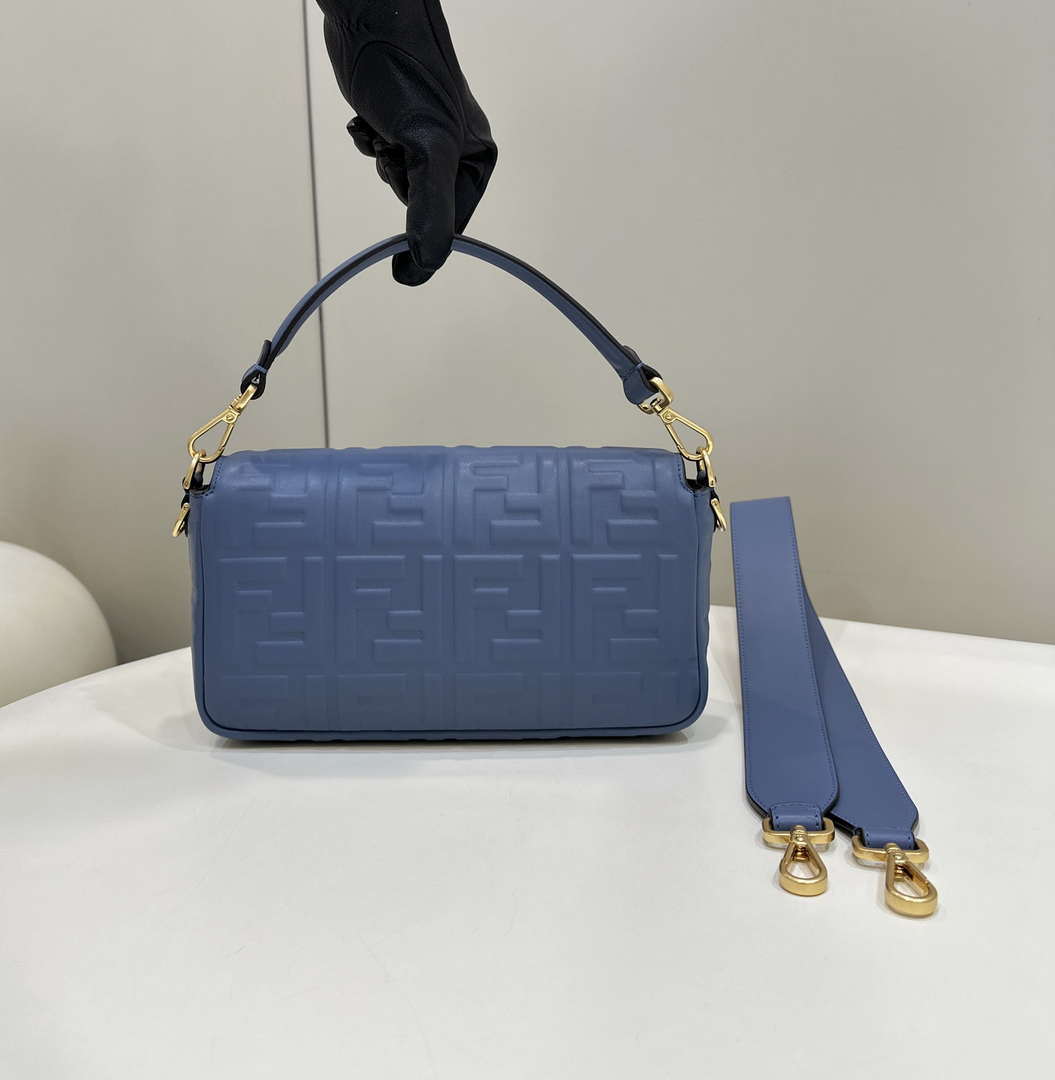 Fendi 8BR600 Baguette Medium Royal Blue leather 0135M bag - Default Title - View 2