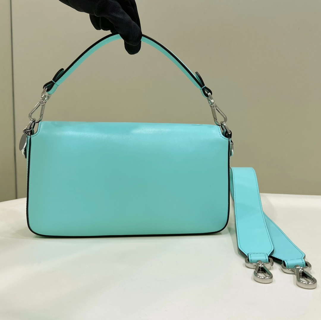 Fendi 8BR600 Baguette Medium Tiffany Blue leather 80128 bag