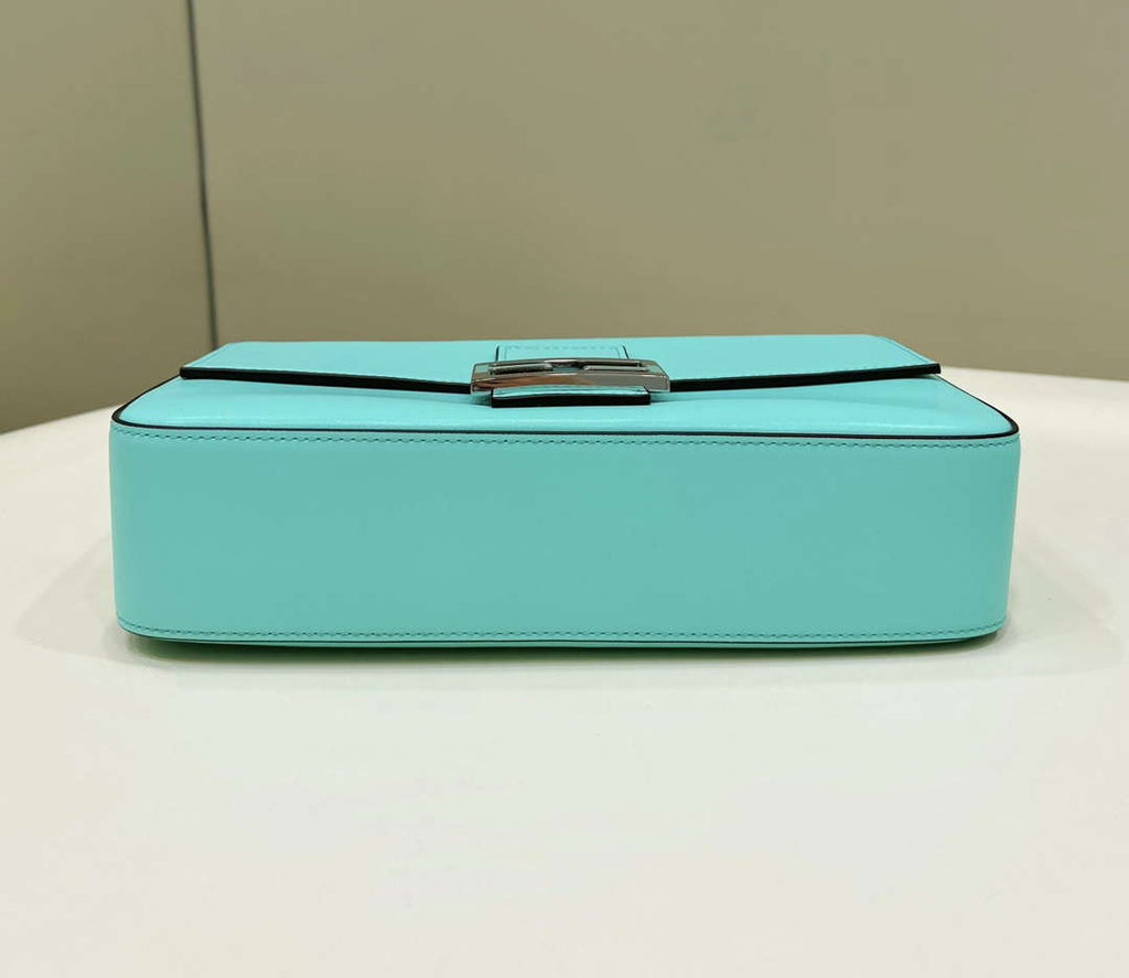 Fendi 8BR600 Baguette Medium Tiffany Blue leather 80128 bag