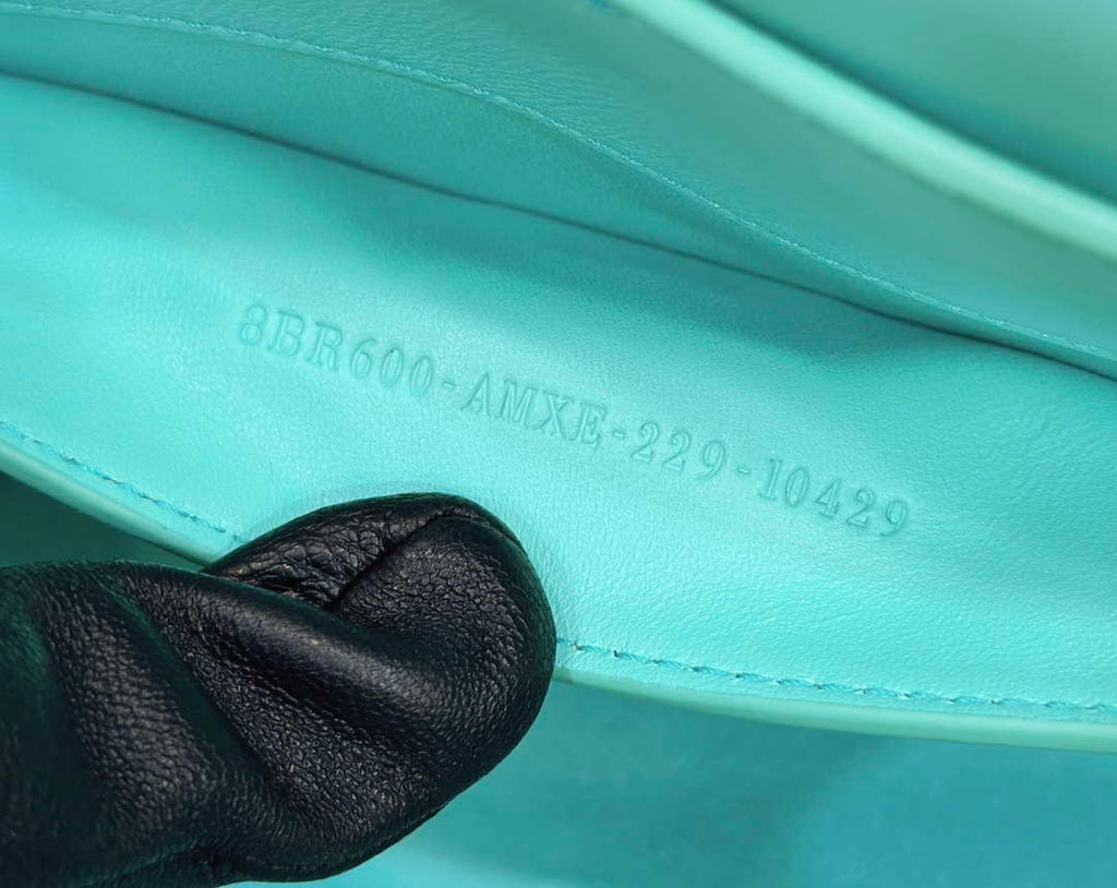 Fendi 8BR600 Baguette Medium Tiffany Blue leather 80128 bag