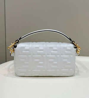 Fendi 8BR600 Baguette Medium White leather 0135M bag - Default Title - View 2