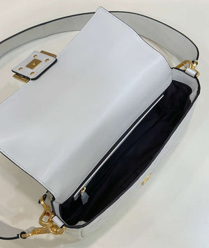 Fendi 8BR600 Baguette Medium White leather 0135M bag - Default Title - View 9