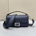 Fendi 8BR600 Baguette Midnight blue Selleria bag with Oversized Topstitching 8610 - Default Title - View 1