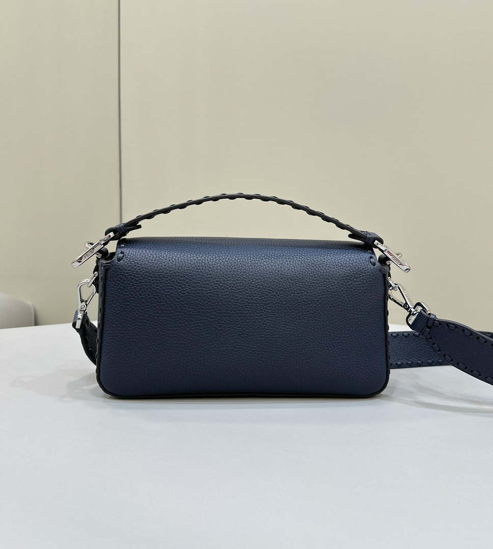 Fendi 8BR600 Baguette Midnight blue Selleria bag with Oversized Topstitching 8610 - Default Title - View 2