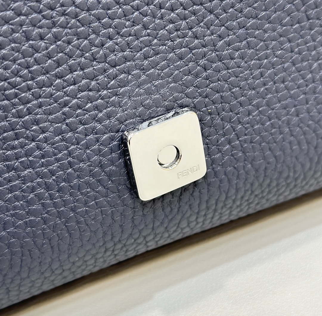 Fendi 8BR600 Baguette Midnight blue Selleria bag with Oversized Topstitching 8610 - Default Title - View 5