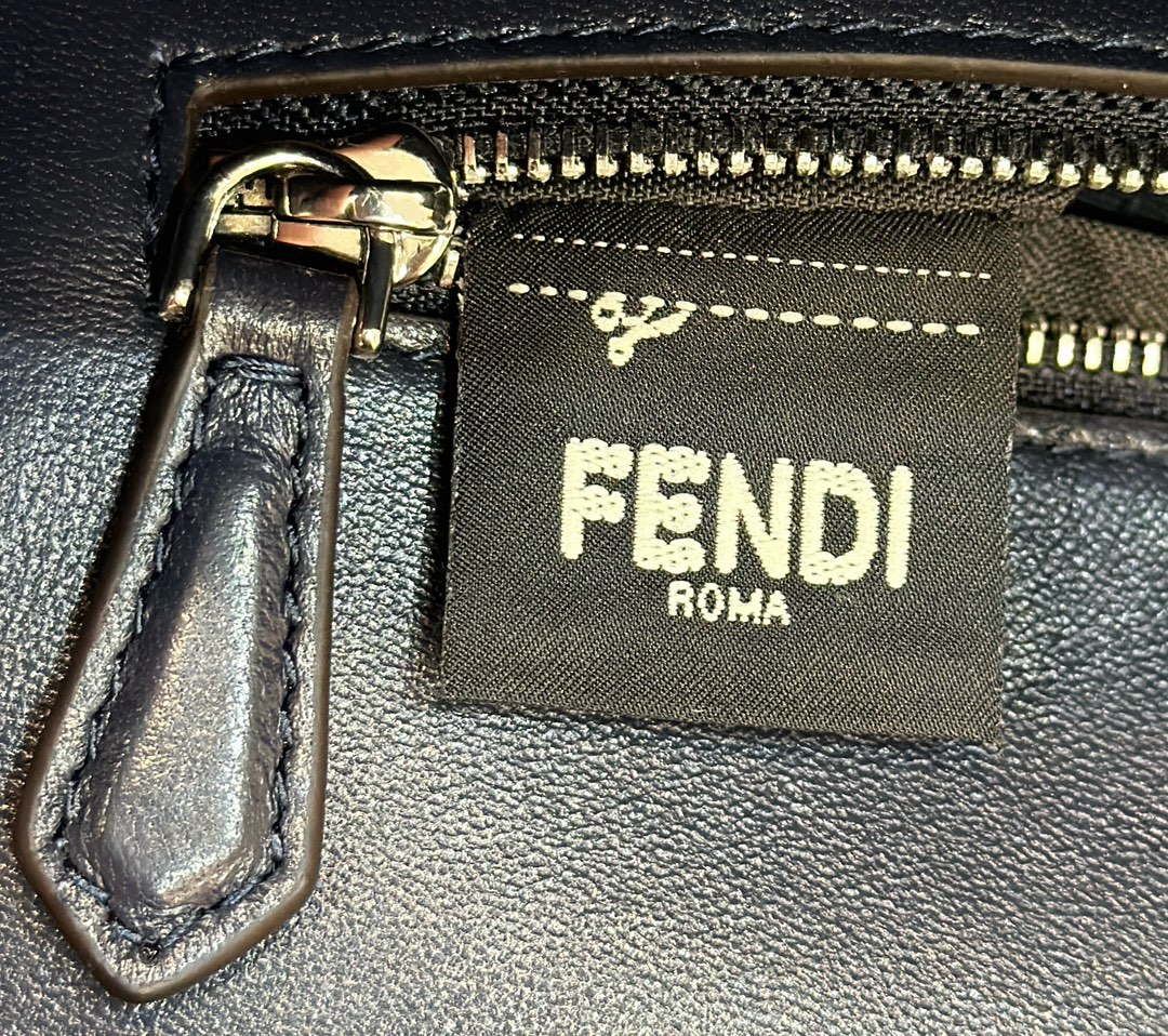 Fendi 8BR600 Baguette Midnight blue Selleria bag with Oversized Topstitching 8610 - Default Title - View 6