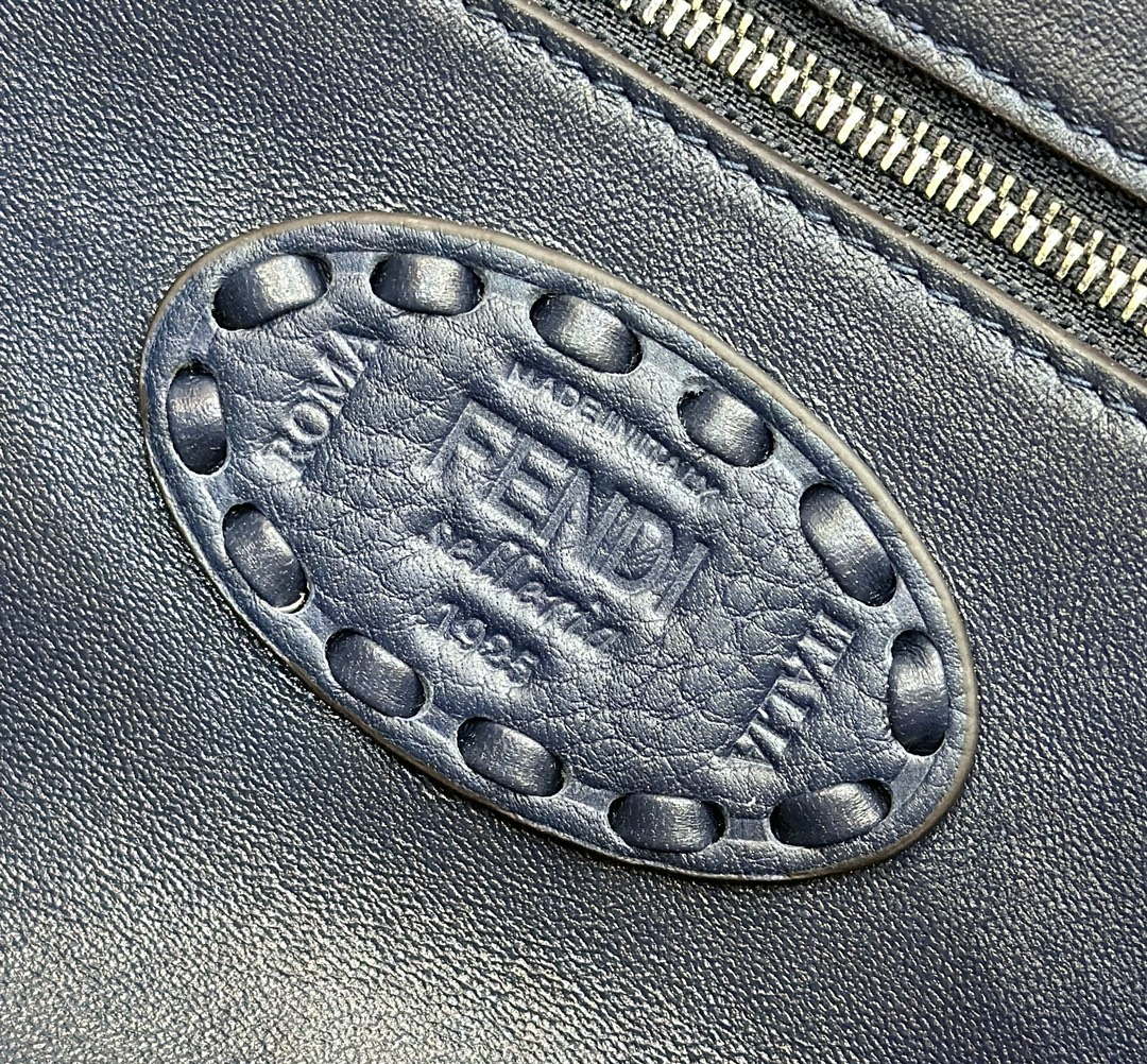 Fendi 8BR600 Baguette Midnight blue Selleria bag with Oversized Topstitching 8610