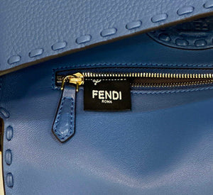 Fendi 8BR600 Baguette Navy blue Selleria bag with Oversized Topstitching 8610 - Default Title - View 7