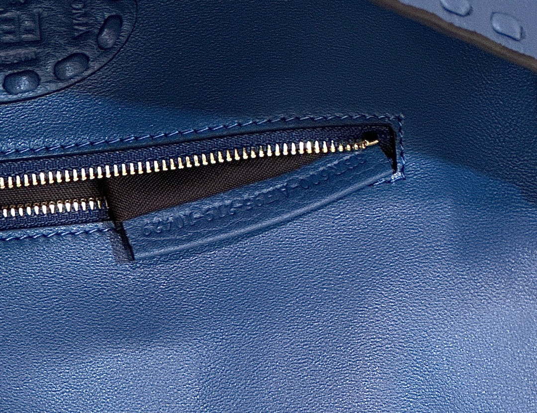 Fendi 8BR600 Baguette Navy blue Selleria bag with Oversized Topstitching 8610 - Default Title - View 8