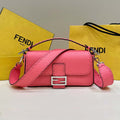 Fendi 8BR600 Baguette Pink Selleria bag with Oversized Topstitching 8610 - Default Title - View 1