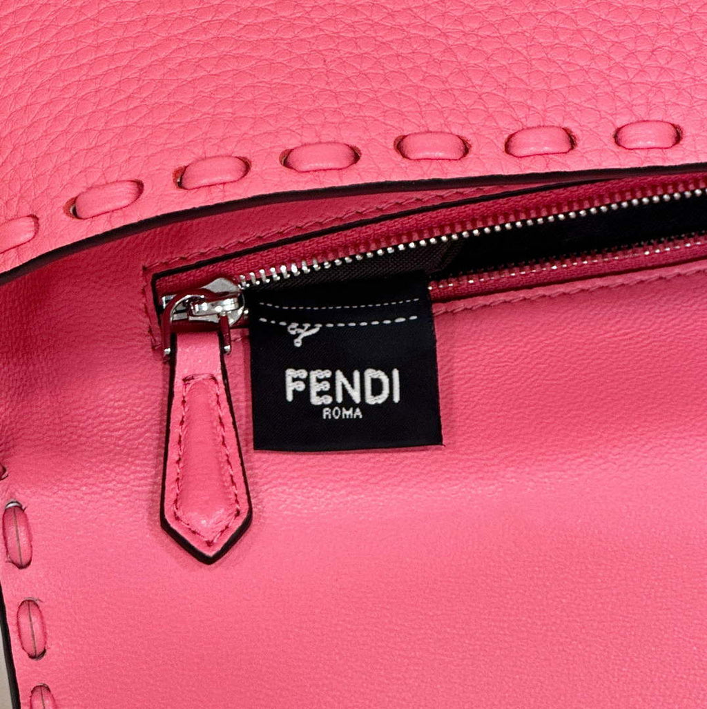 Fendi 8BR600 Baguette Pink Selleria bag with Oversized Topstitching 8610
