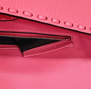 Fendi 8BR600 Baguette Pink Selleria bag with Oversized Topstitching 8610 - Default Title - View 8