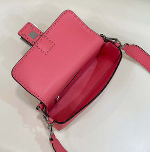 Fendi 8BR600 Baguette Pink Selleria bag with Oversized Topstitching 8610 - Default Title - View 9