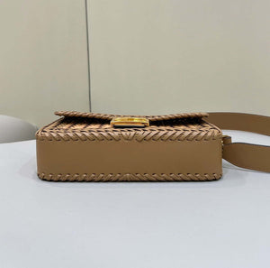 Fendi 8BR600 Baguette Sand and Brown interlaced leather and raffia bag 8630 - Default Title - View 3