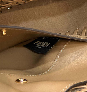 Fendi 8BR600 Baguette Sand and Brown interlaced leather and raffia bag 8630 - Default Title - View 6