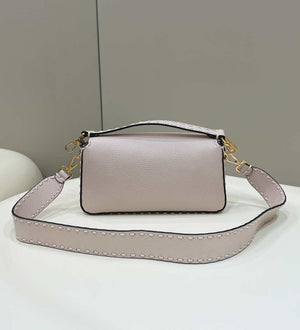 Fendi 8BR600 Baguette White full grain leather bag 8393 - Default Title - View 2
