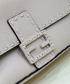 Fendi 8BR600 Baguette White full grain leather bag 8393 - Default Title - View 5