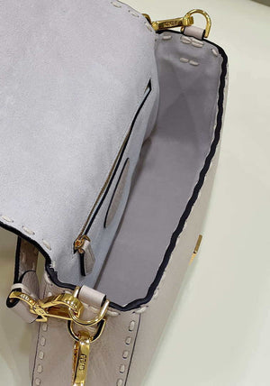 Fendi 8BR600 Baguette White full grain leather bag 8393 - Default Title - View 6