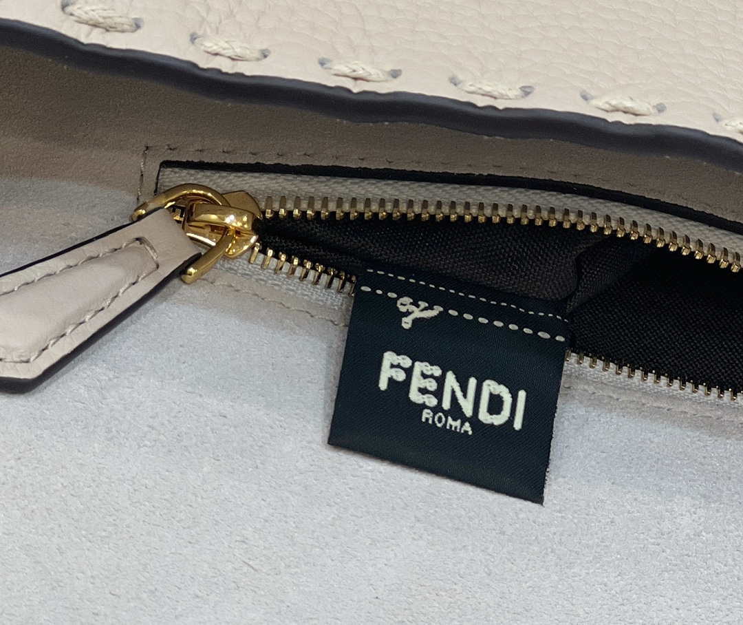 Fendi 8BR600 Baguette White full grain leather bag 8393 - Default Title - View 8