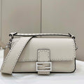 Fendi 8BR600 Baguette Camellia Selleria bag with Oversized Topstitching 8610 - Default Title - View 1
