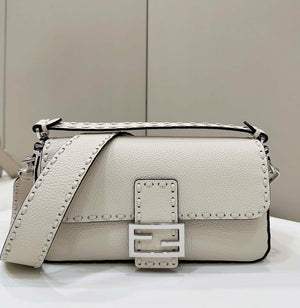 Fendi 8BR600 Baguette Camellia Selleria bag with Oversized Topstitching 8610 - Default Title - View 1