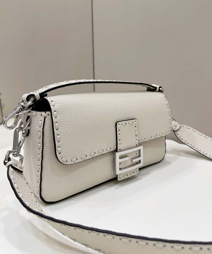 Fendi 8BR600 Baguette Camellia Selleria bag with Oversized Topstitching 8610 - Default Title - View 2