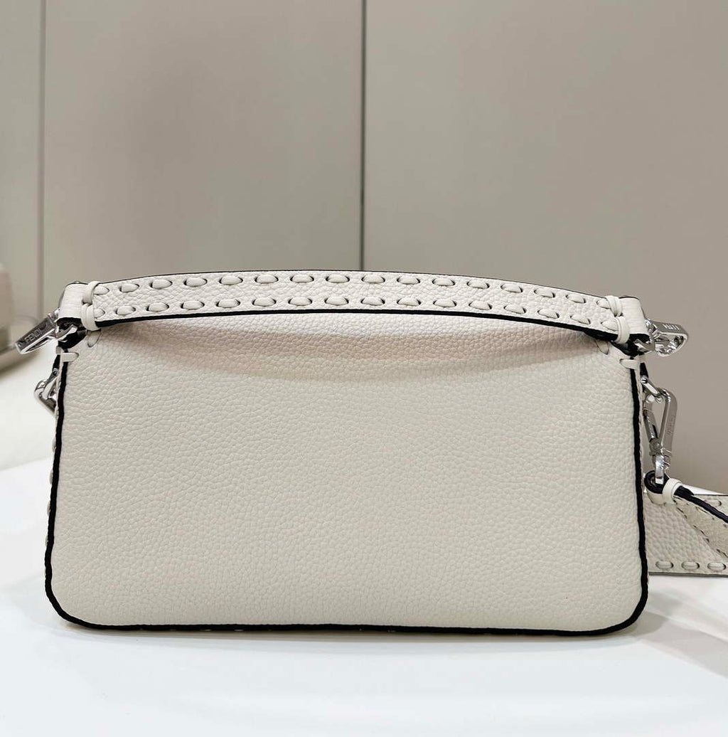 Fendi 8BR600 Baguette Camellia Selleria bag with Oversized Topstitching 8610