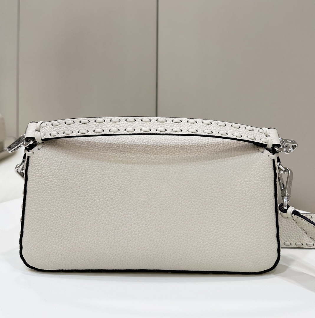 Fendi 8BR600 Baguette Camellia Selleria bag with Oversized Topstitching 8610
