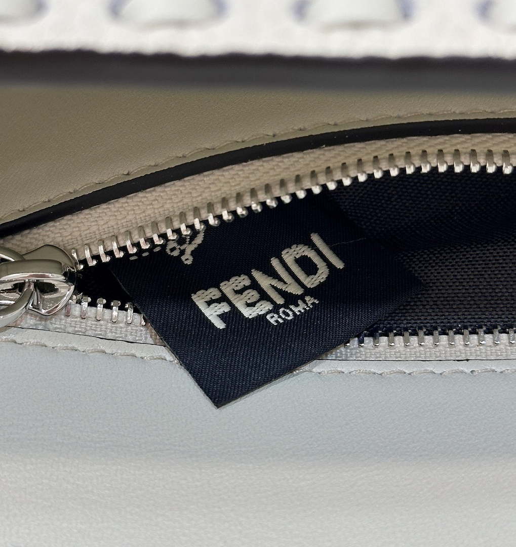 Fendi 8BR600 Baguette Camellia Selleria bag with Oversized Topstitching 8610 - Default Title - View 8