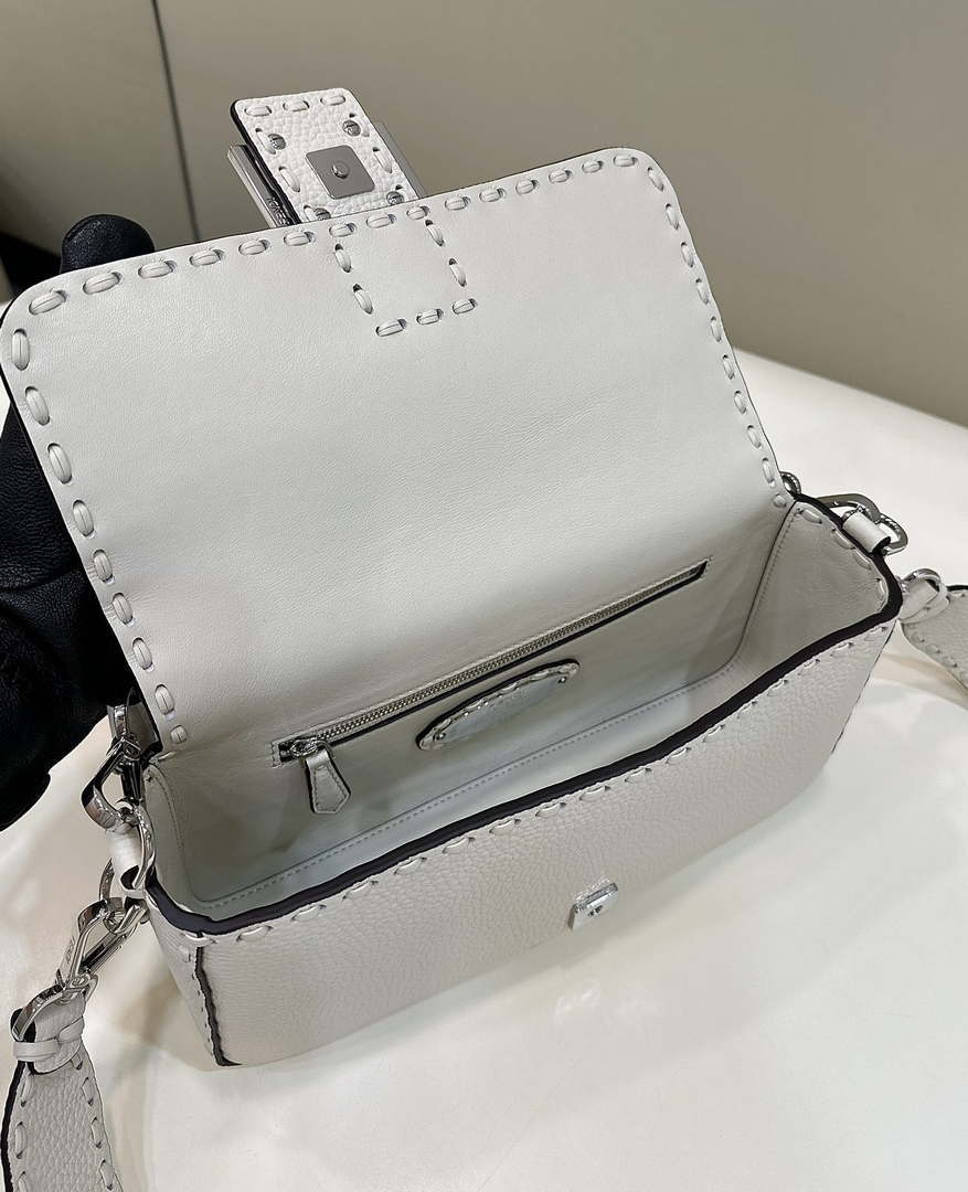 Fendi 8BR600 Baguette Camellia Selleria bag with Oversized Topstitching 8610 - Default Title - View 9