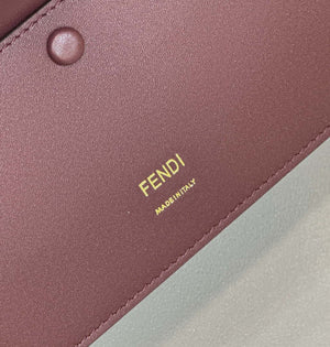 Fendi 8BR600 Baguette Wine Red interlaced leather and raffia bag 8630 - Default Title - View 6