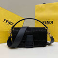 Fendi 8BR600 Medium Baguette Beads Black leather Bag 8599 - Default Title - View 1