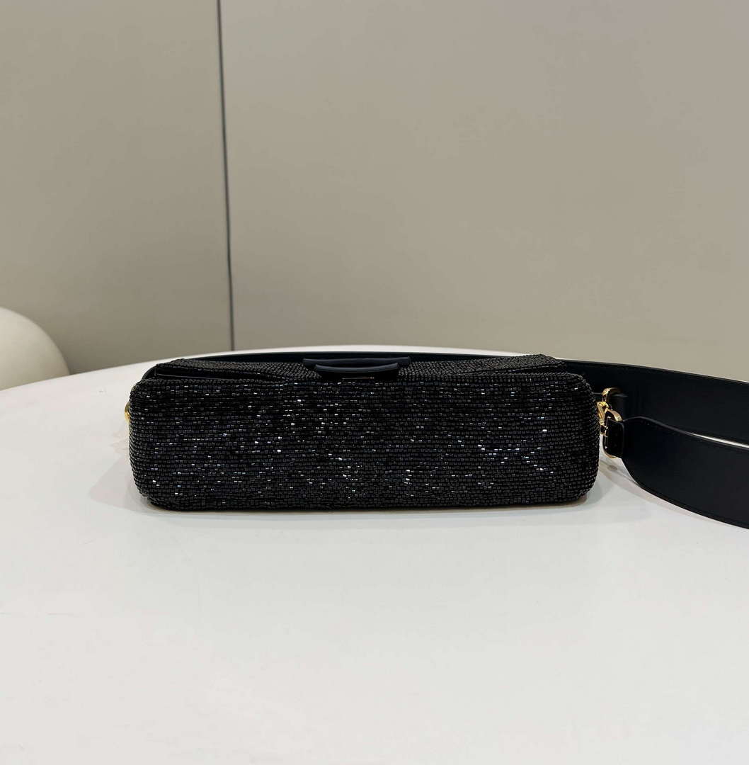Fendi 8BR600 Medium Baguette Beads Black leather Bag 8599 - Default Title - View 4