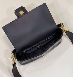 Fendi 8BR600 Medium Baguette Beads Black leather Bag 8599 - Default Title - View 9