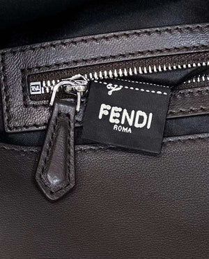 Fendi 8BR600 Medium Baguette Silver sequin and leather bag 8601 - Default Title - View 8