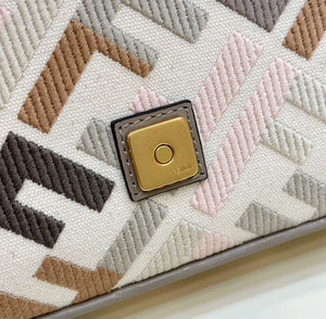 Fendi 8BR600ANH4F1LF5 Baguette Medium Multicolour canvas bag with FF embroidery 0159B - Default Title - View 5
