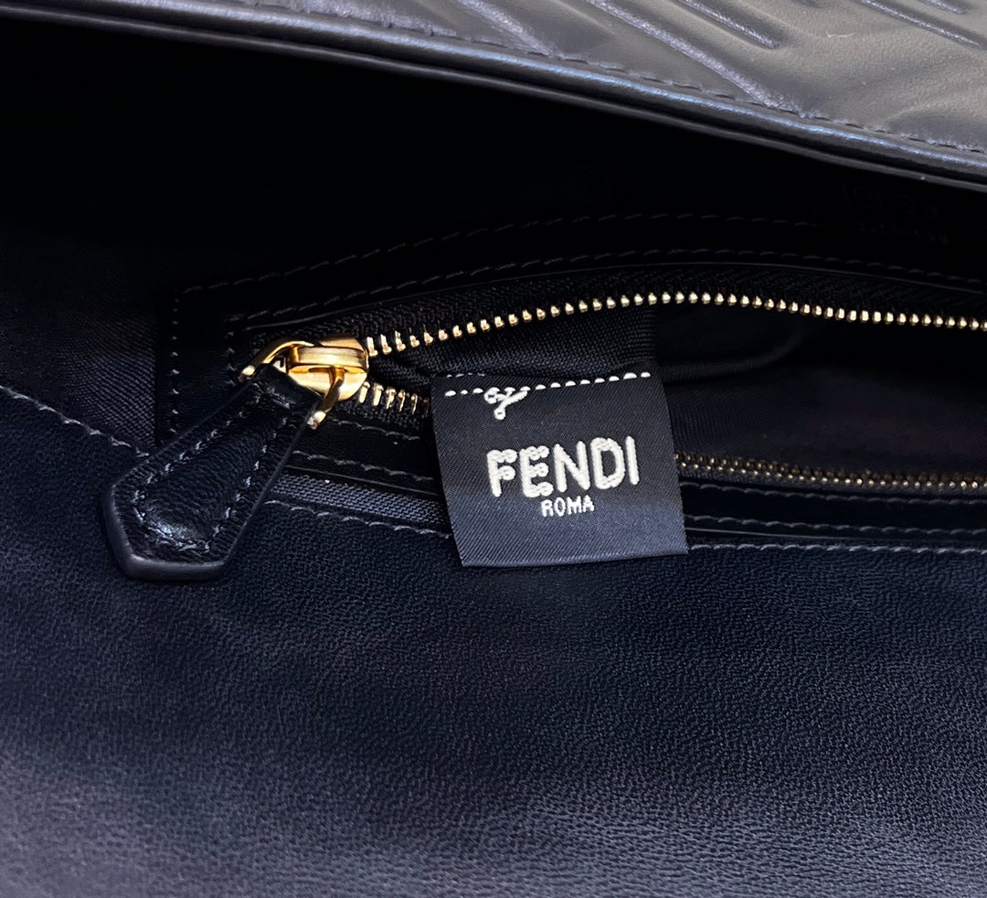 Fendi 8BR771 Baguette Large Black leather bag - Default Title - View 7