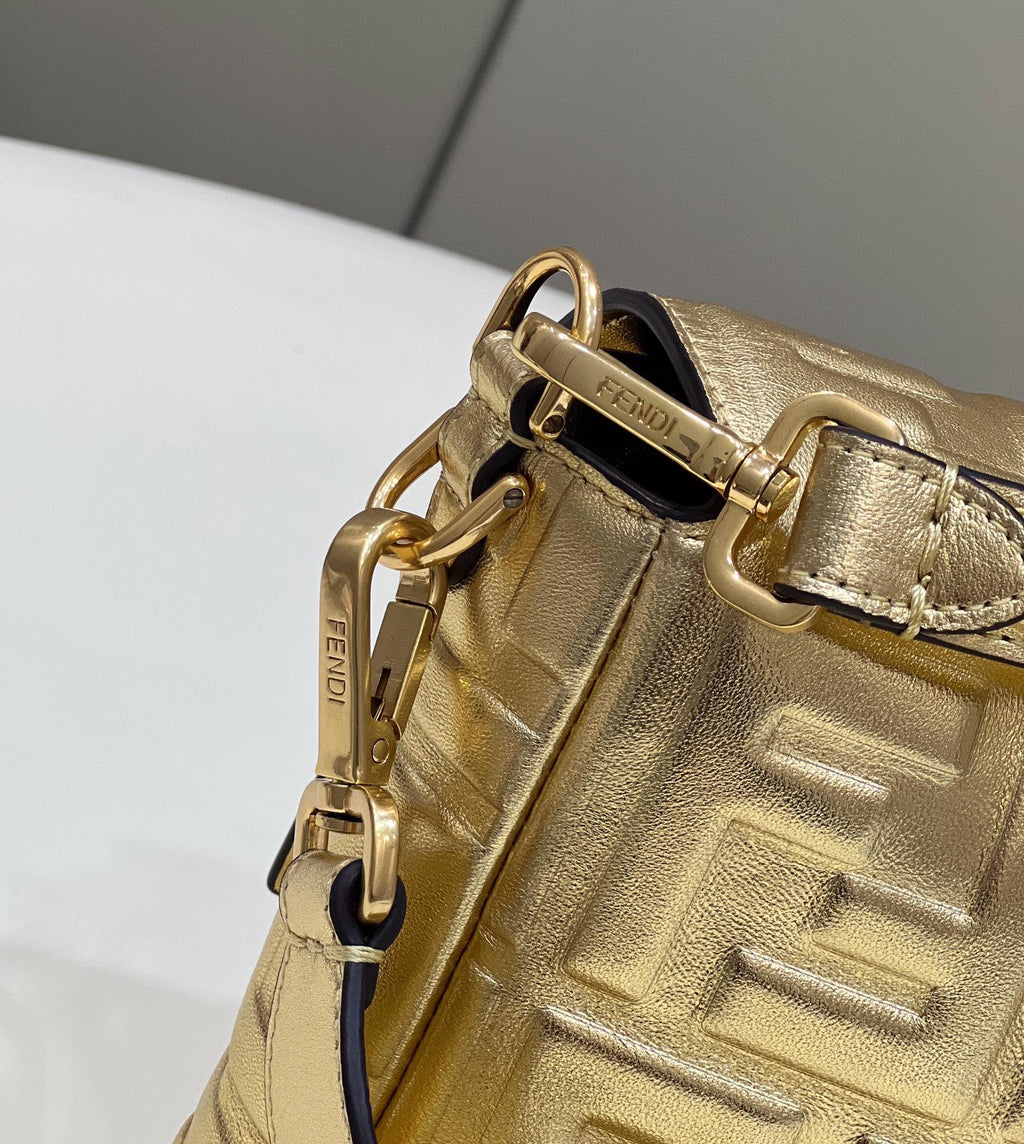 Fendi 8BR771 Baguette Large Gold leather bag