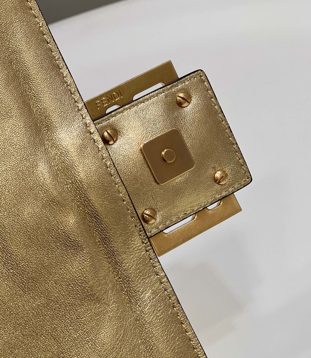 Fendi 8BR771 Baguette Large Gold leather bag
