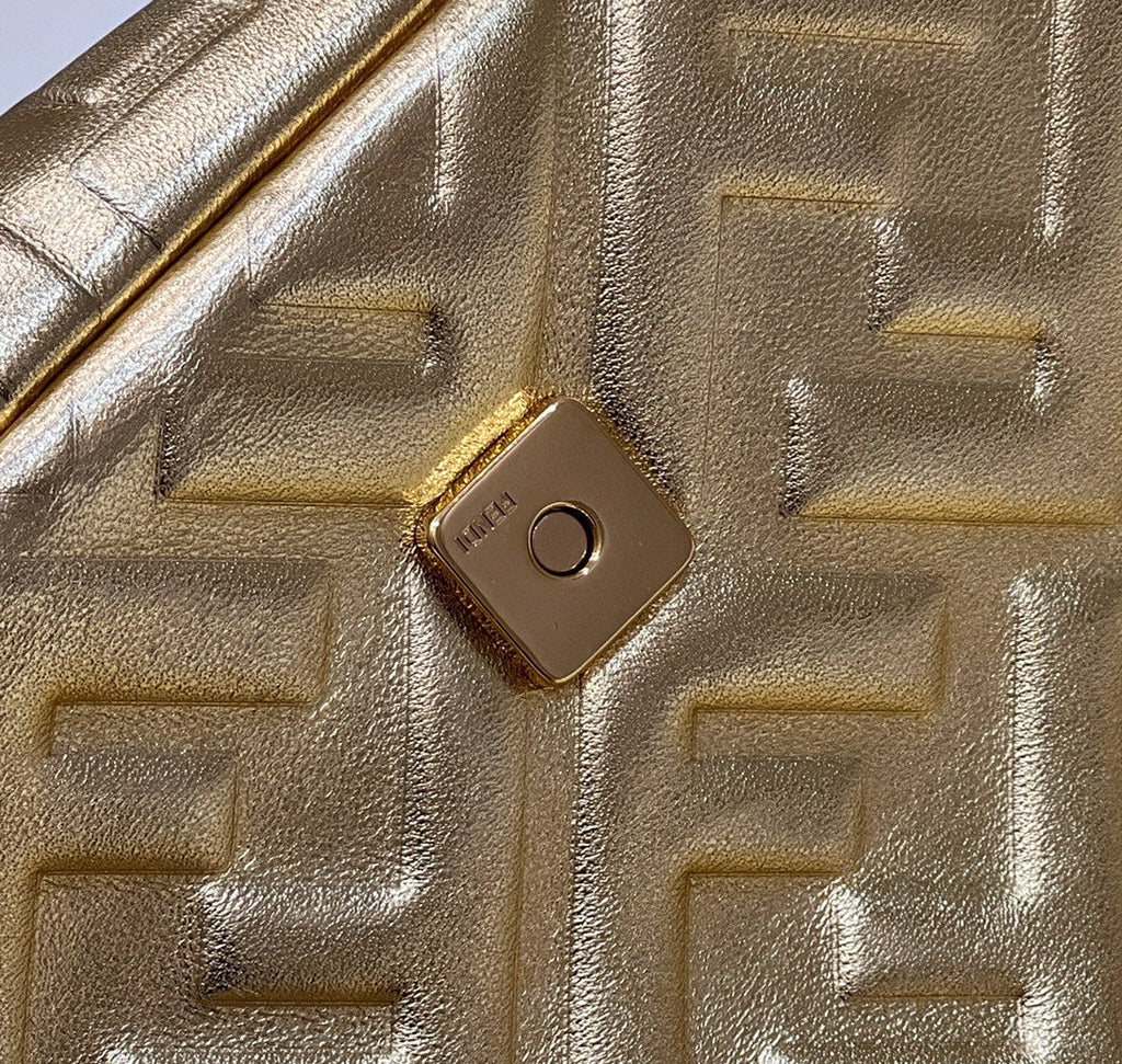 Fendi 8BR771 Baguette Large Gold leather bag