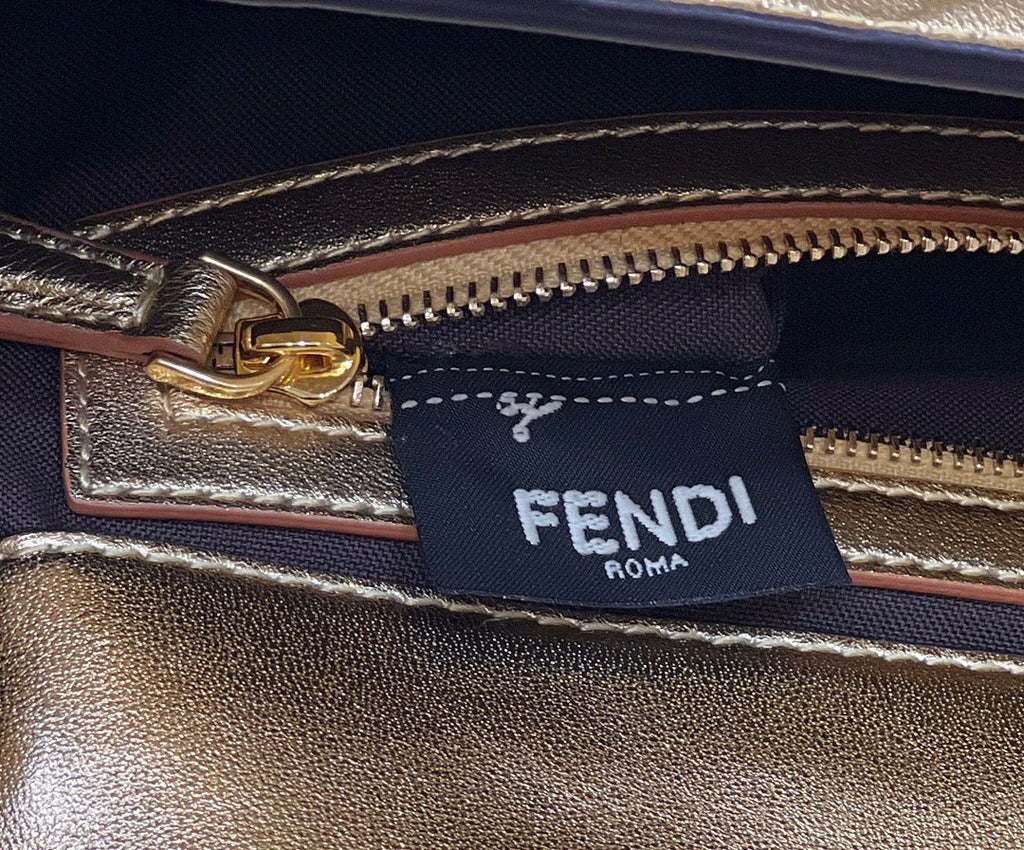 Fendi 8BR771 Baguette Large Gold leather bag