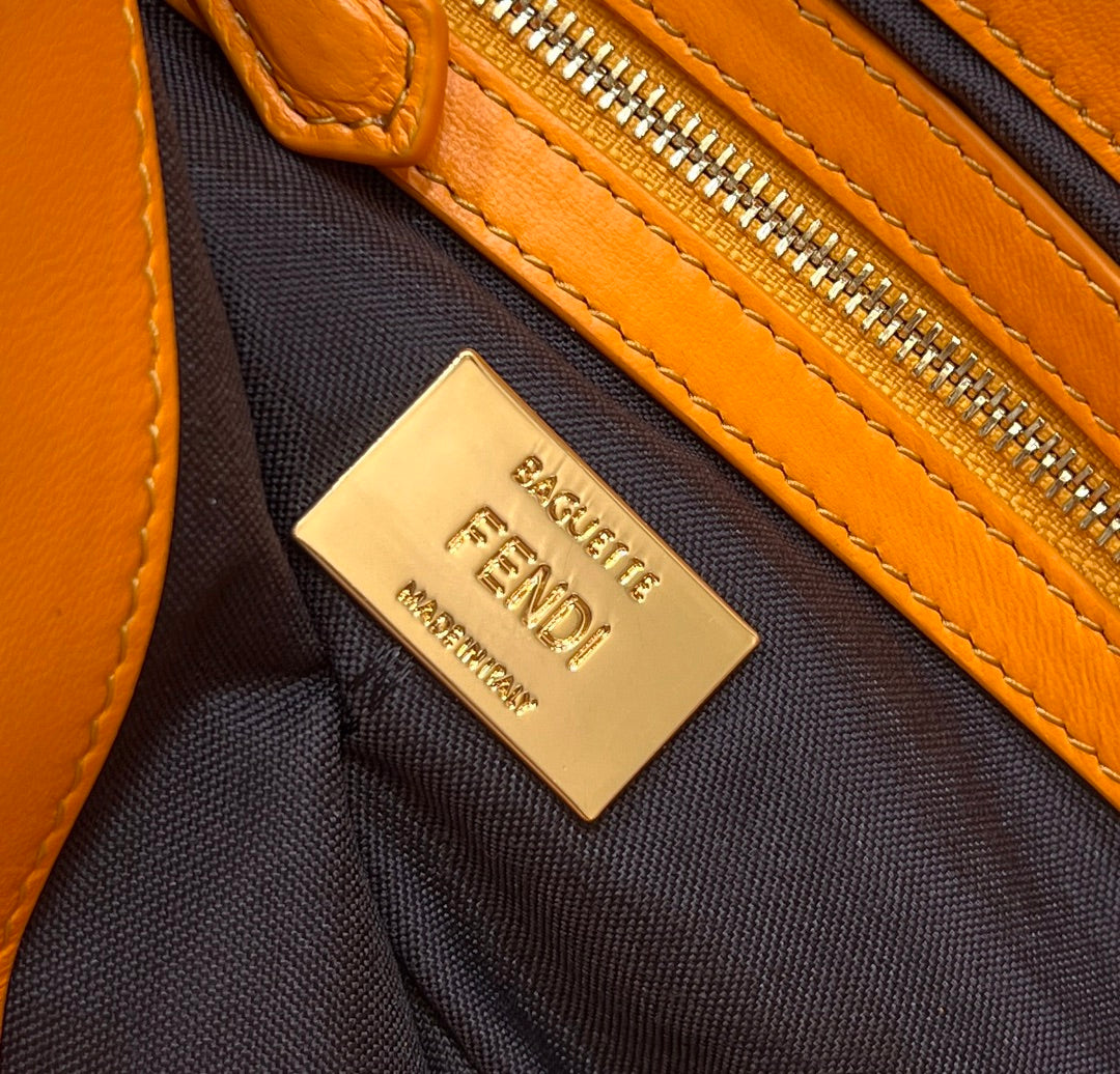 Fendi 8BR771 Baguette Large Orange leather 0135 bag - Default Title - View 8