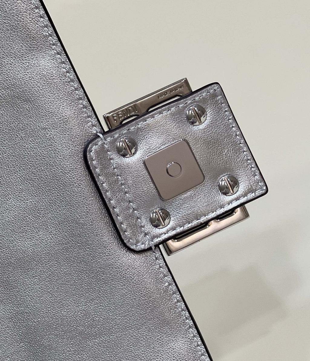 Fendi 8BR771 Baguette Large Silver leather 0135 bag