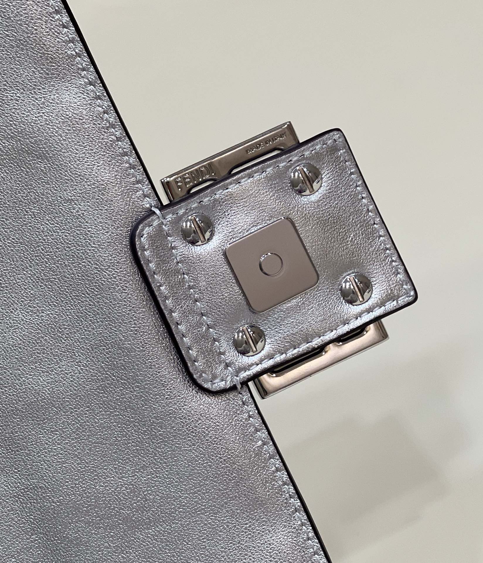 Fendi 8BR771 Baguette Large Silver leather 0135 bag - Default Title - View 7
