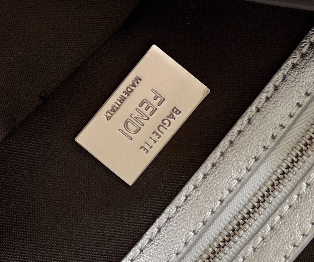 Fendi 8BR771 Baguette Large Silver leather 0135 bag