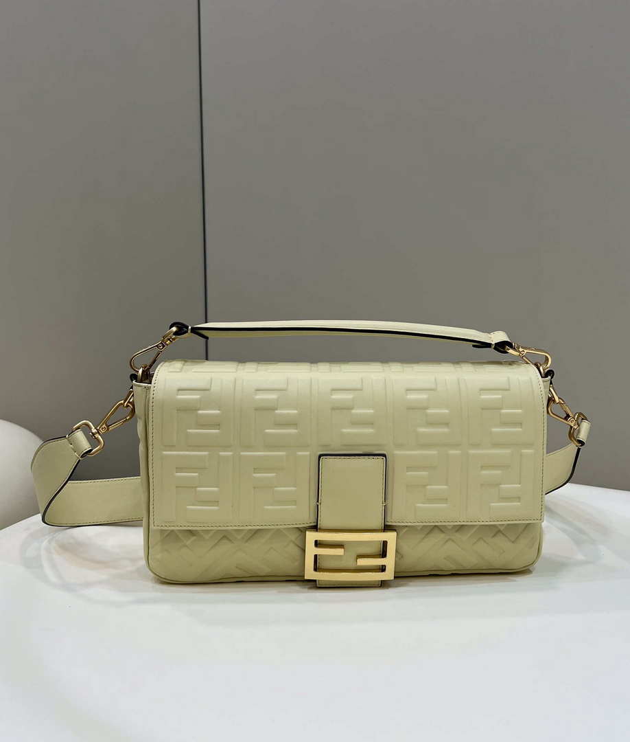 Fendi 8BR771 Baguette Large Light Yellow leather bag - Default Title - View 1