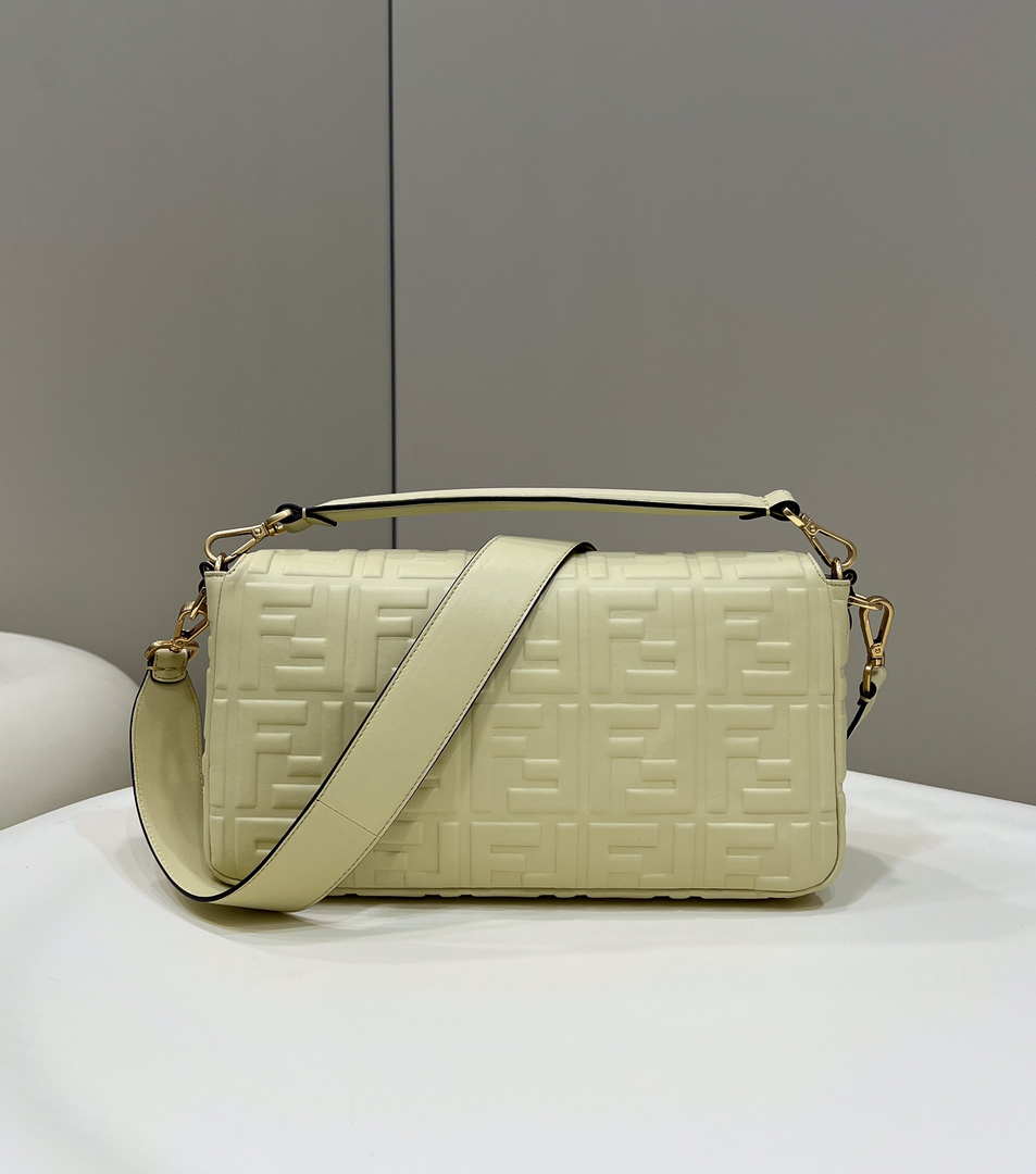 Fendi 8BR771 Baguette Large Light Yellow leather bag