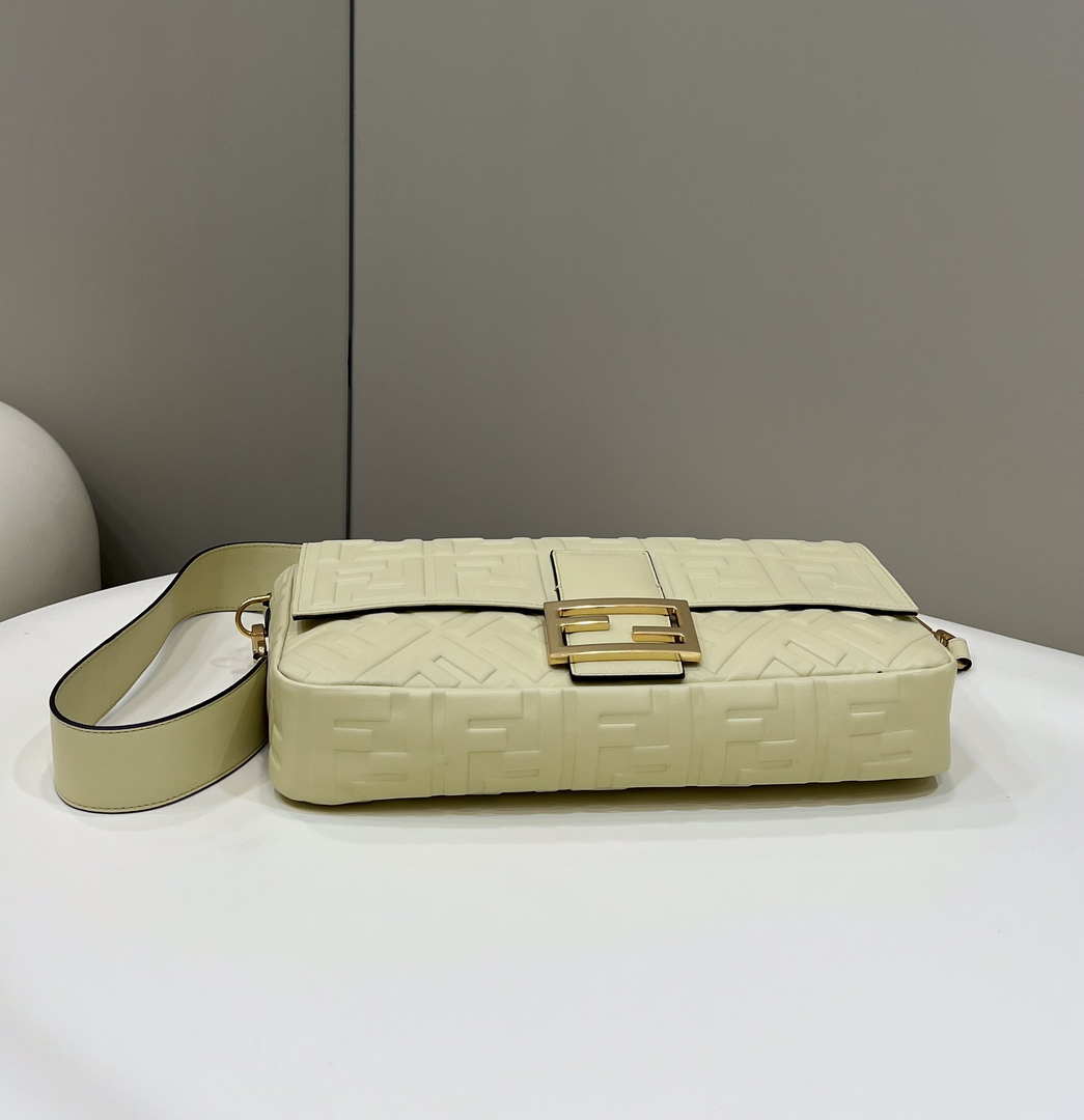 Fendi 8BR771 Baguette Large Light Yellow leather bag